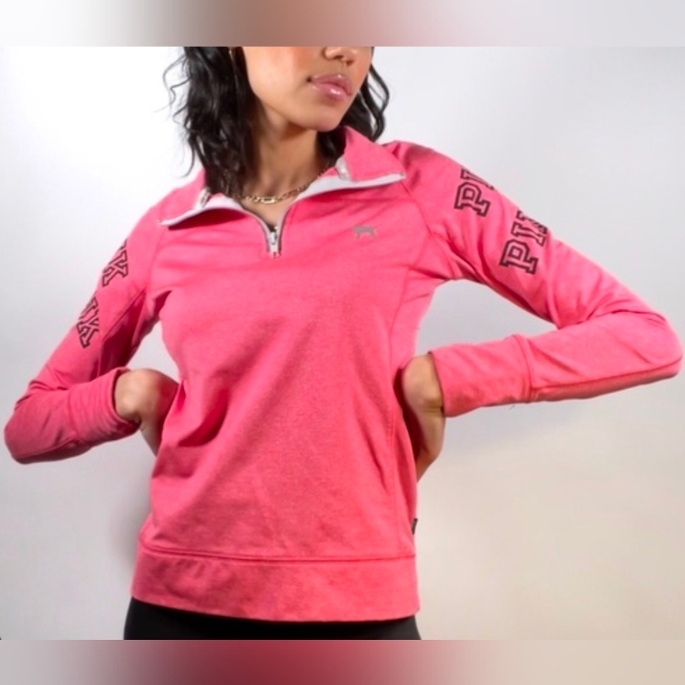Pink Victoria's Secret Women's Quarter-Zip  Running Top M